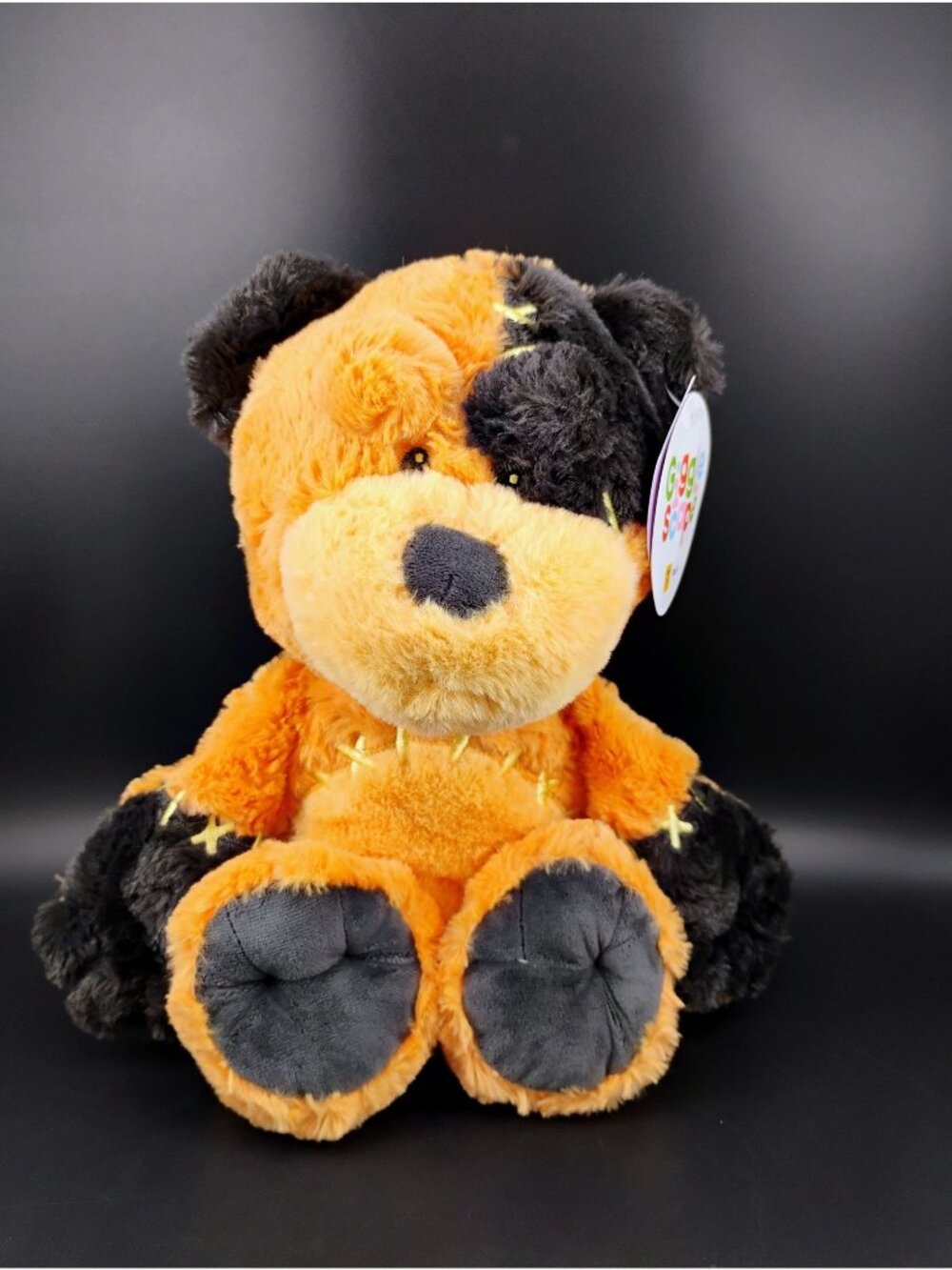 Gigglescape Plush Orange & Black Teddy Bear Toy Ages 1+